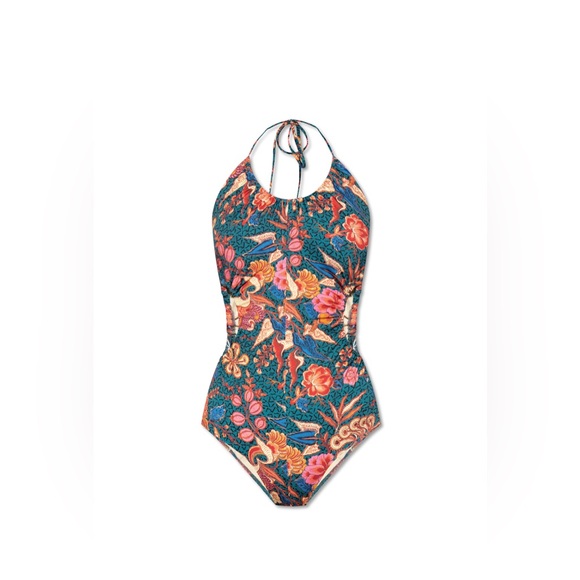 ULLA JOHNSON ‘MABEL PRINT RUCHED CUTOUT’ SWIMSUIT, Large, $425 - Picture 4 of 15
